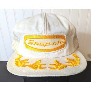 Vintage SNAP-ON 80s USA K-BRAND Black Trucker‎ Hat Cap Snapback SCRAMBLED EGGS
